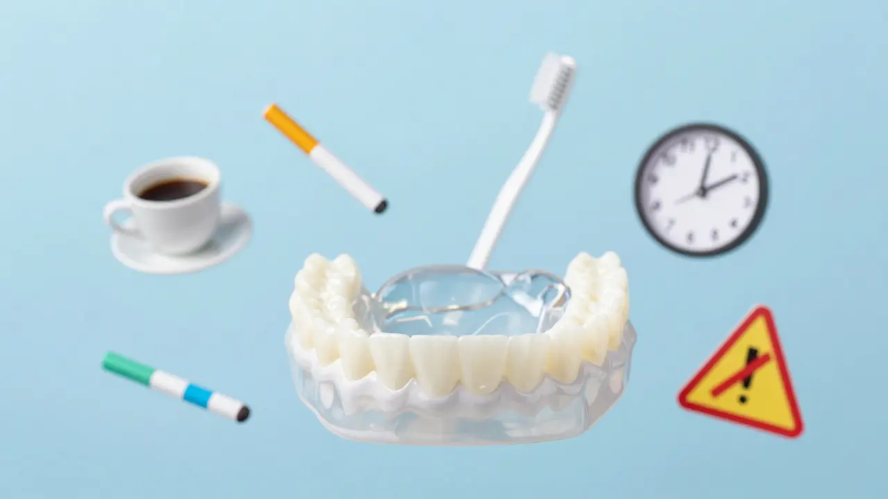 Bělící forma s ikonami reprezentujícími příčiny tmavení a bezpečné bělení.