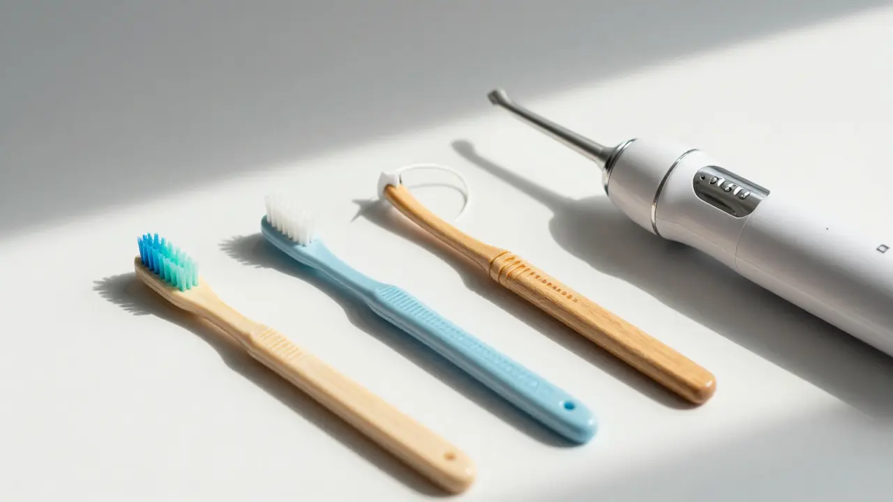 Nástroje pro mezizubní čištění jako nitě a kartáčky