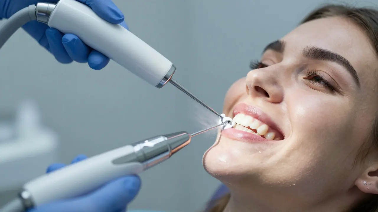 Profesionální čištění zubů metodou Airflow v ordinaci