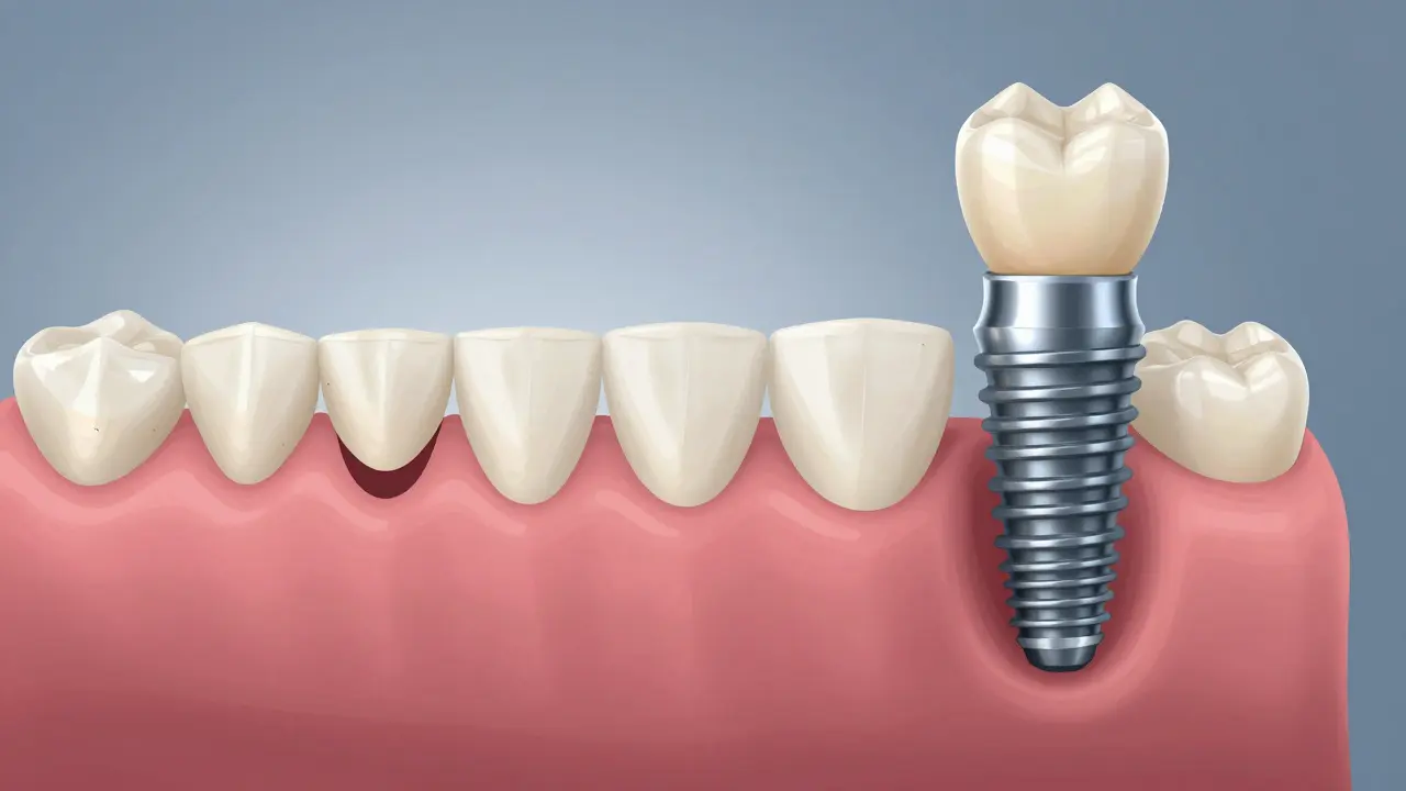 Srovnání zubního mostu a implantátu zachovávajícího sousední zuby
