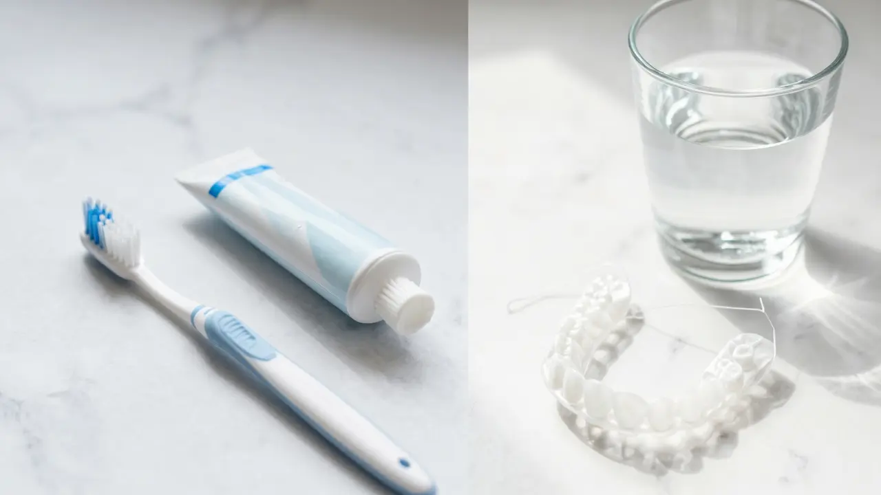 Hygiena: kartáček, nit a ochranná clona