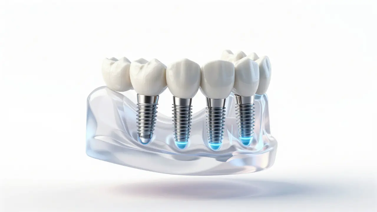 3D vizualizace implantátů ukotvených v čelisti