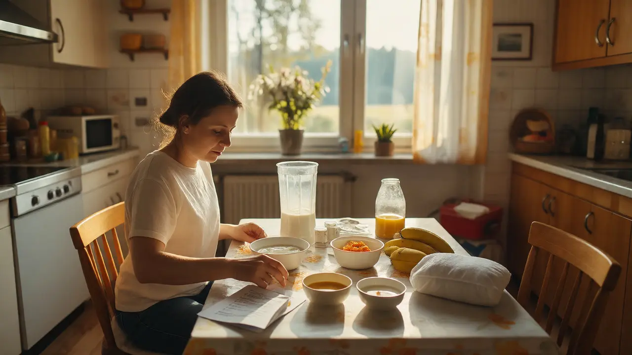 Příprava měkké stravy a obkladů pro rekonvalescenci po zákroku doma.